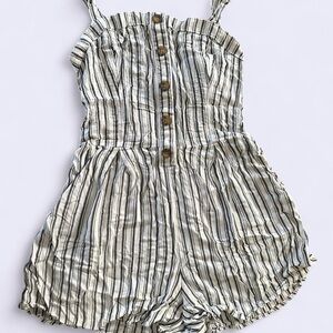 Hollister Black and White Striped Romper